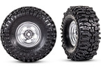 Traxxas kolo 1.0", disk polomatný chrom, pneu Mickey Thompson® Baja Pro™ Xs (2)