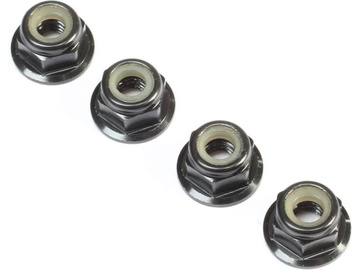 TLR Black Alum Flanged Locknut, M4 x 0.7mm x 7mm (4) TLR Black Alum Flanged Locknut, M4 x 0.7mm x 7mm (4) / TLR236009