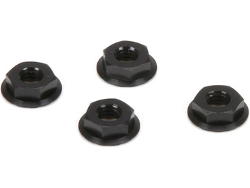 M4 Aluminum Serrated Nuts, Low Profile, Black (4) / TLR336003