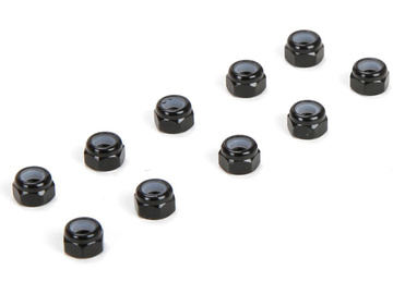 M3 Aluminum Lock Nuts, Black (10) / TLR336004