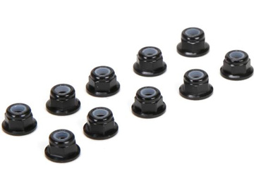 M3 Flanged Aluminum Lock Nuts, Black (10) / TLR336005