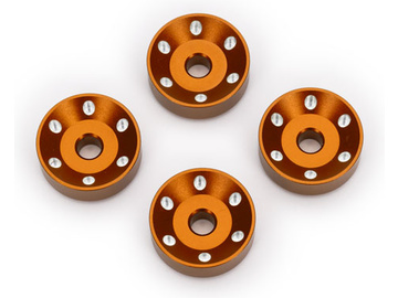 Traxxas Wheel washers, machined aluminum, orange (4) / TRA10257-ORNG