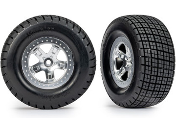 Traxxas kolo 2.2/3.0", disk SCT polomatný chrom, pneu Hoosier (2) (2WD přední) Traxxas kolo 2.2/3.0", disk SCT polomatný chrom, pneu Hoosier (2) (2WD přední) / TRA10475