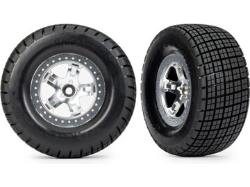 Traxxas kolo 2.2/3.0", disk SCT polomatný chrom, pneu Hoosier (2) (2WD zadní, 4WD) Traxxas kolo 2.2/3.0", disk SCT polomatný chrom, pneu Hoosier (2) (2WD zadní, 4WD) / TRA10476
