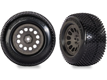 Traxxas Tires & wheels 2.1/2.6", charcoal gray wheels, Response Pro tires (2) / TRA10774-GRAY