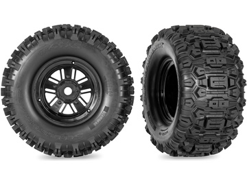 Traxxas kolo, disk Funco Replica černý, pneu Sledgehammer (2) (Belted) / TRA10945