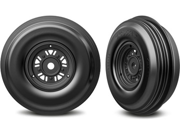 Traxxas Tires & wheels 3.2/4.9", Sand Car black wheels, ribbed tires (front) (pair) Traxxas Tires & wheels 3.2/4.9", Sand Car black wheels, ribbed tires (front) (pair) / TRA10971