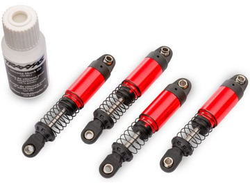 Traxxas tlumič GTM Pro hliníkový červený (sada) / TRA12060-RED