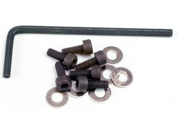 Traxxas Backplate screws (3x8mm cap-head machine) (6)/washers (6)/ wrench / TRA1552