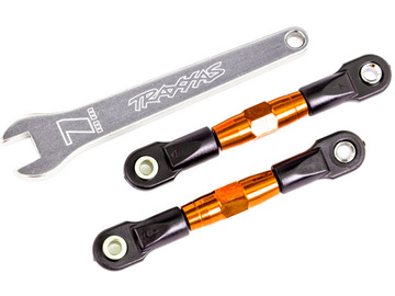 Traxxas Camber links, rear (TUBES orange-anodized, 7075-T6 aluminum) (2) (fits Drag Slash) / TRA2443T