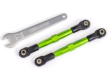 Traxxas Toe links, front (TUBES green-anodized, 7075-T6 aluminum) (2) (fits Drag Slash) / TRA2445G