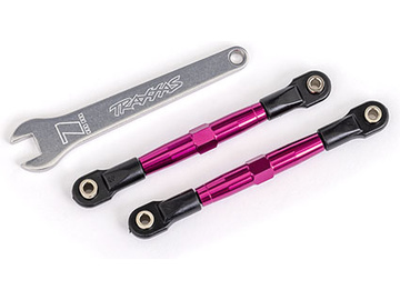 Traxxas Toe links, front (TUBES pink-anodized, 7075-T6 aluminum) (2) (fits Drag Slash) / TRA2445P