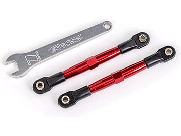 Traxxas Toe links, front (TUBES red-anodized, 7075-T6 aluminum) (2) (fits Drag Slash) / TRA2445R