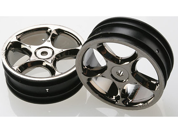 Traxxas Wheels 2.2", Tracer black chrome (2) (front) / TRA2473A