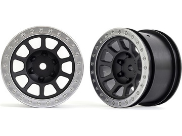 Traxxas Wheels 2.2", graphite gray, satin chrome beadlock (2) (rear) / TRA2480