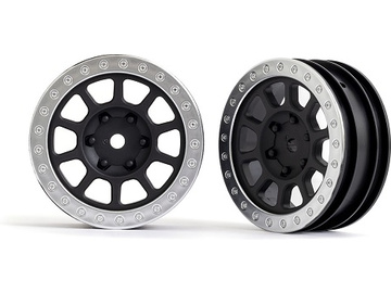 Traxxas Wheels 2.2", graphite gray, satin chrome beadlock (2) (front) / TRA2481