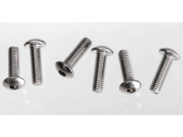 Traxxas Screws, M3x10mm button-head (hex drive) (stainless steel) (6) / TRA2577X