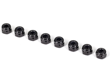 Traxxas Nuts, 3mm nylon locking, black (8) / TRA2745X