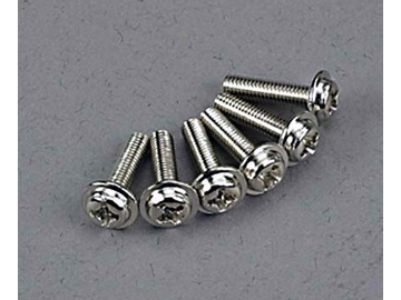 Traxxas Screws, 3x12mm washerhead machine (6) Traxxas Screws, 3x12mm washerhead machine (6) / TRA3186