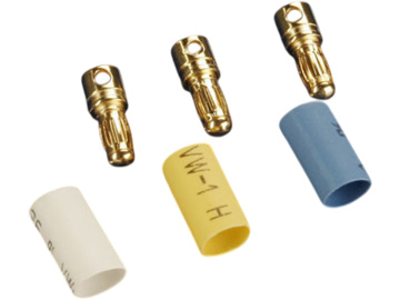 Traxxas Bullet connectors, male, 3.5mm (3) / heat shrink / TRA3342