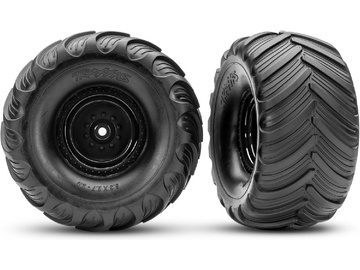 Traxxas Wheels 2.0/3.0", black wheel (offset 29mm), Terra Groove tires (pair) Traxxas Wheels 2.0/3.0", black wheel (offset 29mm), Terra Groove tires (pair) / TRA3663-BLK