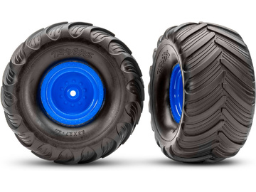 Traxxas Wheels 2.0/3.0", blue wheel (offset 29mm), Terra Groove tires (pair) Traxxas Wheels 2.0/3.0", blue wheel (offset 29mm), Terra Groove tires (pair) / TRA3663-BLUE