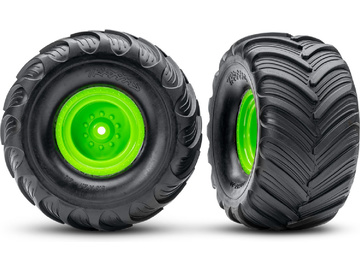 Traxxas Wheels 2.0/3.0", green wheel (offset 29mm), Terra Groove tires (pair) Traxxas Wheels 2.0/3.0", green wheel (offset 29mm), Terra Groove tires (pair) / TRA3663-GRN