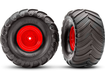 Traxxas Wheels 2.0/3.0", red wheel (offset 29mm), Terra Groove tires (pair) Traxxas Wheels 2.0/3.0", red wheel (offset 29mm), Terra Groove tires (pair) / TRA3663-RED
