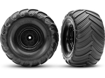 Traxxas Wheels 2.0/3.0", black wheel (offset 29mm), Terra Groove tires (pair) Traxxas Wheels 2.0/3.0", black wheel (offset 29mm), Terra Groove tires (pair) / TRA3665-BLK