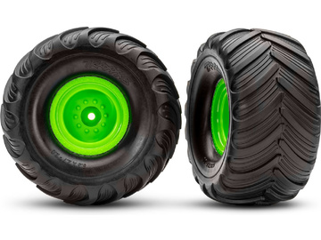 Traxxas Wheels 2.0/3.0", green wheel (offset 29mm), Terra Groove tires (pair) Traxxas Wheels 2.0/3.0", green wheel (offset 29mm), Terra Groove tires (pair) / TRA3665-GRN