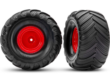 Traxxas Wheels 2.0/3.0", red wheel (offset 29mm), Terra Groove tires (pair) Traxxas Wheels 2.0/3.0", red wheel (offset 29mm), Terra Groove tires (pair) / TRA3665-RED