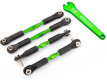 Traxxas Turnbuckles, aluminum (green-anodized), camber links, front, 39mm (2), rear, 49mm (2) / TRA3741G