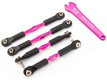 Traxxas Turnbuckles, aluminum (pink-anodized), camber links, front, 39mm (2), rear, 49mm (2) / TRA3741P
