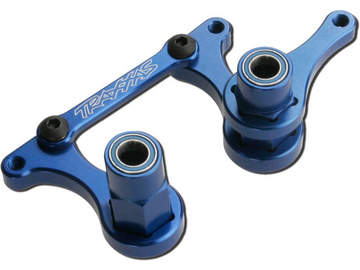 Traxxas Steering bellcranks, drag link (blue-anodized T6 aluminum) / TRA3743A