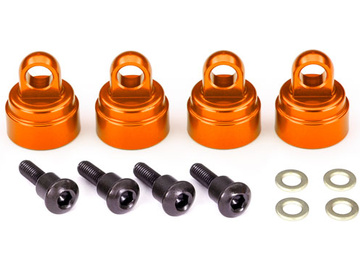 Traxxas Shock caps, aluminum (orange-anodized) (4) / TRA3767T