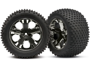 Traxxas Tires & wheels 2.8", All-Star black chrome wheels, Alias tires (2) (rear) Traxxas Tires & wheels 2.8", All-Star black chrome wheels, Alias tires (2) (rear) / TRA3770A