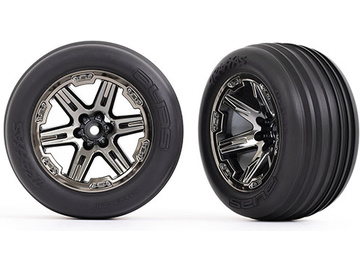 Traxxas kolo 2.8", disk RXT černě chromovaný, pneu Ribbed (2) (přední) Traxxas kolo 2.8", disk RXT černě chromovaný, pneu Ribbed (2) (přední) / TRA3771R