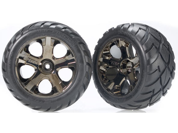 Traxxas Tires & wheels 2.8", All-Star black chrome wheels, Anaconda tires (pair) / TRA3776A
