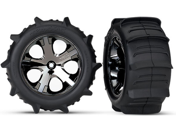 Traxxas Tires & wheels 2.8" All-Star black chrome / Paddle (2) Traxxas Tires & wheels 2.8" All-Star black chrome / Paddle (2) / TRA3776