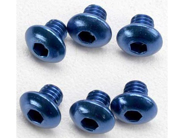Traxxas Screws, M4x4mm button-head machine, aluminum (blue) (hex drive) (6) Traxxas Screws, M4x4mm button-head machine, aluminum (blue) (hex drive) (6) / TRA3940