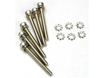 Traxxas Screws, M3x28mm cap-head machine (hex drive) (6)/ 3x6mm ELW (6) Traxxas Screws, M3x28mm cap-head machine (hex drive) (6)/ 3x6mm ELW (6) / TRA3963