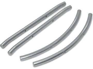 Traxxas Bumpers, 6061-T6, brushed aluminum (f&r) / TRA4935X