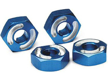 Traxxas Wheel hubs, hex, 6061-T6 aluminum (blue) (4)/ axle pins (2.5x10mm) (4) / TRA4954X