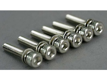 Traxxas Screws, 3x15mm cap-head machine (hex drive) (with split and flat washers) (6) / TRA5142