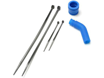 Traxxas Pipe coupler, molded (blue)/ exhaust deflecter (rubber, blue) / TRA5245