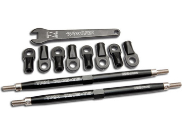 Traxxas Toe links, Revo (7075-T6 aluminum, black-anodized)(128mm, fits front or rear) (2) Traxxas Toe links, Revo (7075-T6 aluminum, black-anodized)(128mm, fits front or rear) (2) / TRA5338A