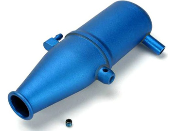 Traxxas Tuned pipe, aluminum, blue-anodized (dual chamber with pressure fitting)/ 4mm GS / TRA5342