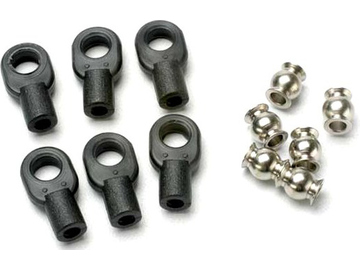 Traxxas Rod ends, small, with hollow balls (6) (for Revo steering linkage) / TRA5349