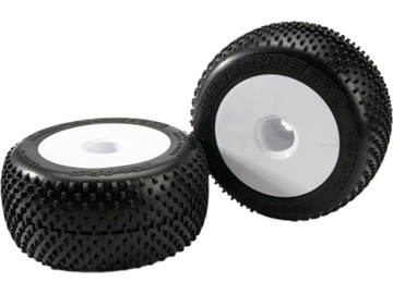 Traxxas Tires & wheels 3.8", Dished white wheels, 17mm splined hub, Response Pro tires (2) Traxxas Tires & wheels 3.8", Dished white wheels, 17mm splined hub, Response Pro tires (2) / TRA5375R