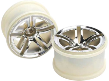 Traxxas Wheels 2.8", Twin-Spoke, chrome (2) (nitro R/ electric F) / TRA5572
